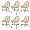 vidaXL Sillas de comedor 6 unidades rat&aacute;n natural
