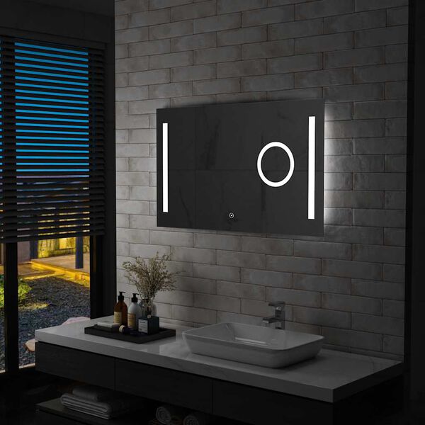 vidaXL Espejo de pared de ba&ntilde;o con LED y sensor t&aacute;ctil 100x60 cm