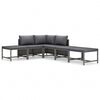 vidaXL Set de muebles de jard&iacute;n 6 pzas y cojines rat&aacute;n sint&eacute;tico gris