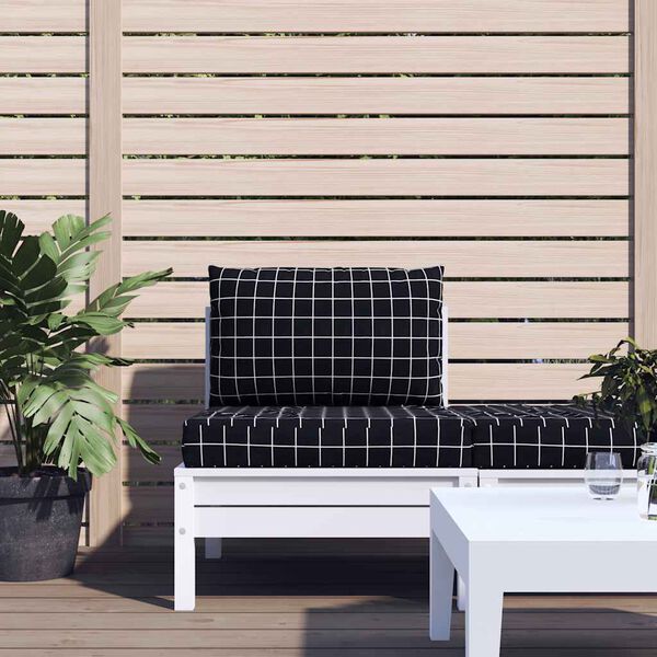 vidaXL Cojines para pal&eacute;s 2 piezas tela Oxford a cuadros negros