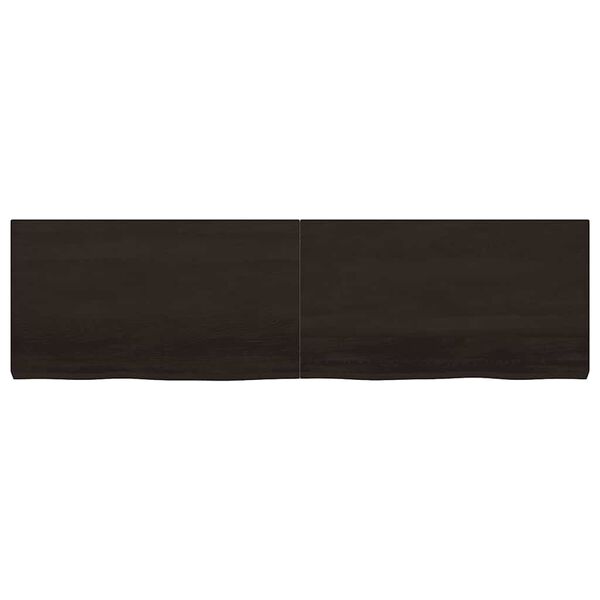 vidaXL Estante pared madera roble tratada marr&oacute;n oscuro 180x50x(2-6)cm