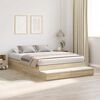 vidaXL Cama con almacenamiento con cajón Roble Sonoma 135 cm