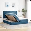 vidaXL Cama con almacenamiento Azul Oscuro 180 x 200 cm Terciopelo
