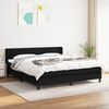 vidaXL Cama box spring con colch&oacute;n tela negro 160x200 cm