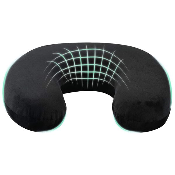 vidaXL Almohada con almohada Negro 27 x 27 x 8 cm Terciopelo