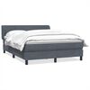 vidaXL Cama box spring con colch&oacute;n terciopelo gris oscuro 160x220 cm