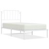 vidaXL Estructura cama sin colch&oacute;n con cabecero metal blanco 90x200 cm