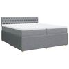 vidaXL Cama box spring con colch&oacute;n tela gris claro 200x200 cm