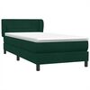 vidaXL Cama box spring con colch&oacute;n terciopelo verde oscuro 80x220 cm