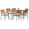 vidaXL Conjunto de Comedor de Jardín 7 pcs Gris y marrón