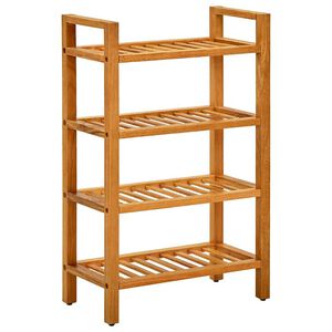 vidaXL Zapatero con 4 estantes madera maciza de roble 50x27x80 cm