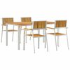 vidaXL Juego de comedor para exteriores 5 uds. 150 x 90 x 75 cm