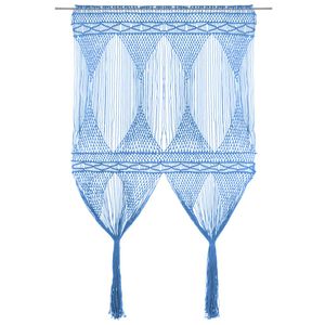 vidaXL Cortina de macram&eacute; algod&oacute;n azul 140x240 cm