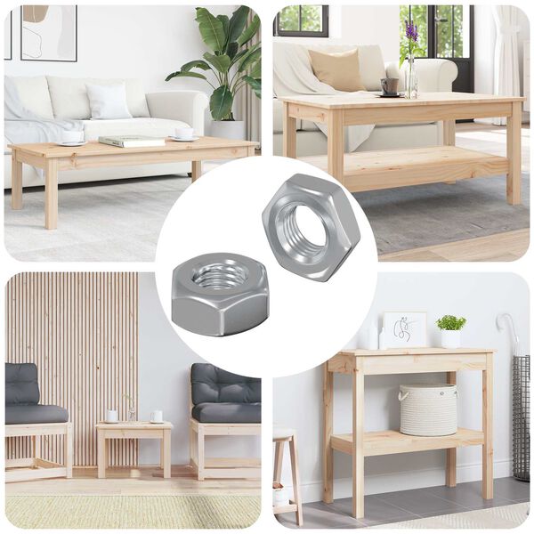 vidaXL Tuercas Hexagonales 2 pcs Plateado m8 Hierro