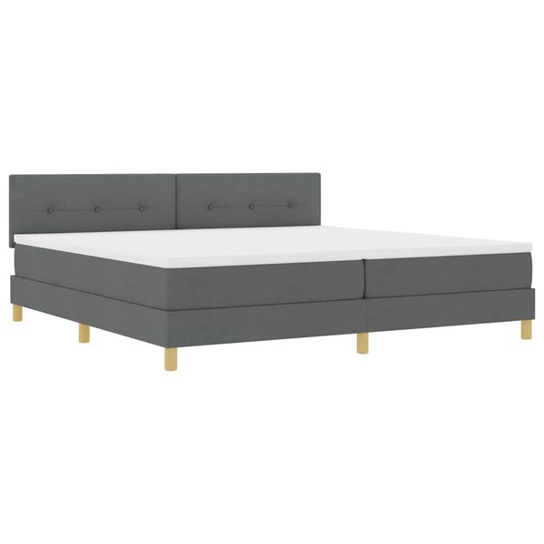 vidaXL Cama tipo Box Spring con colch&oacute;n Gris oscuro 200 x 200 cm tela