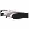 vidaXL Estructura de cama sin colch&oacute;n roble negro 135x190 cm