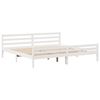 vidaXL Cama con estanter&iacute;a sin colch&oacute;n madera maciza blanca 200x200 cm