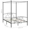 vidaXL Estructura cama con dosel sin colchón metal gris 140x200 cm