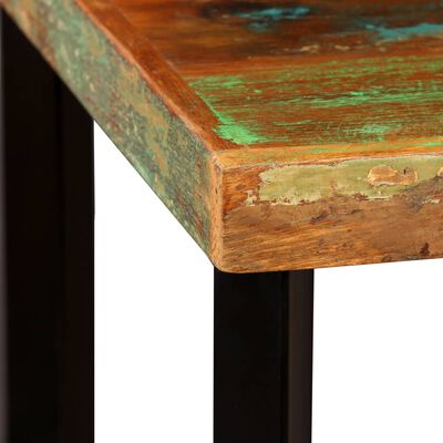 vidaXL Set muebles de bar 3 pzas madera maciza reciclada cuero genuino