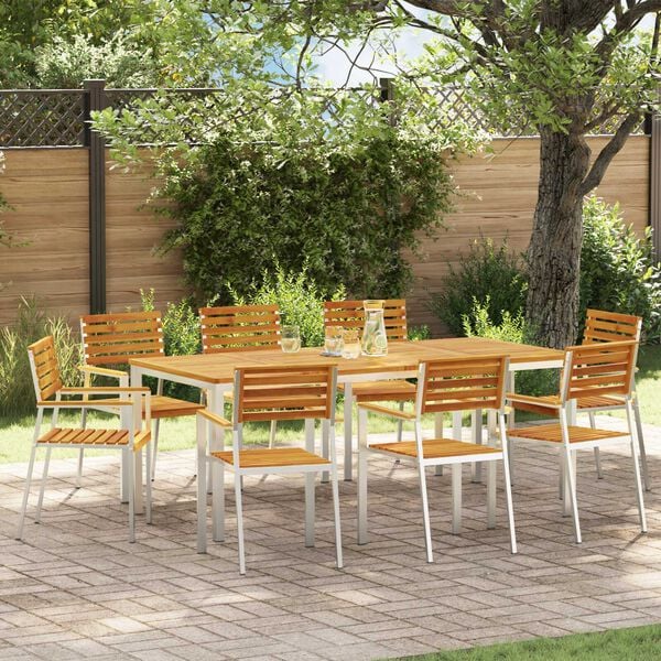 vidaXL Silla de Jard&iacute;n 8 pcs Aceite Natural Madera de Acacia S&oacute;lida