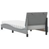 vidaXL Cama con colch&oacute;n Hanko tela gris claro 90x190 cm