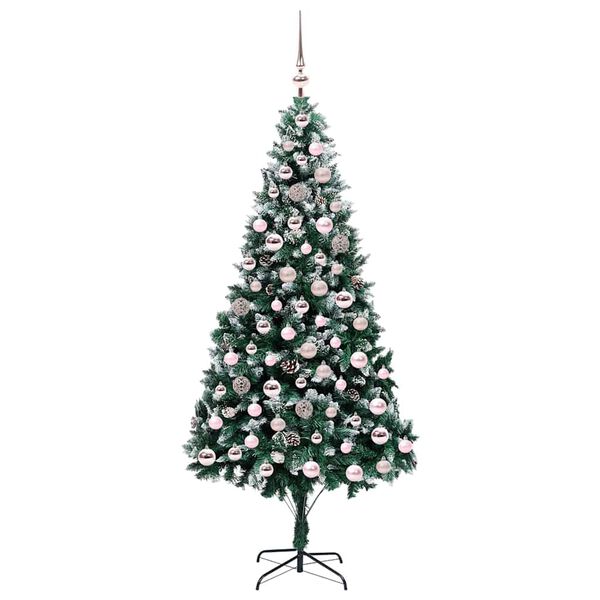 vidaXL Árbol de Navidad artificial Verde 210 cm PVC y Acero y Plástico