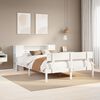 vidaXL Cama con estantería sin colchón madera maciza blanca 140x190 cm