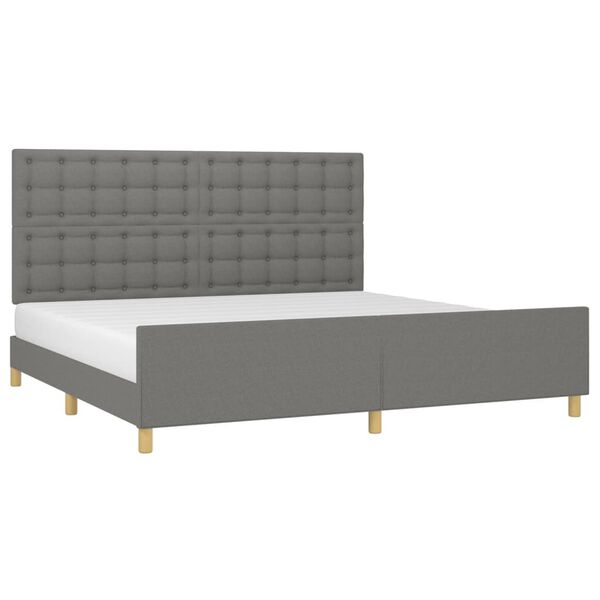 vidaXL Cama sin colch&oacute;n tela gris oscuro 200x200 cm