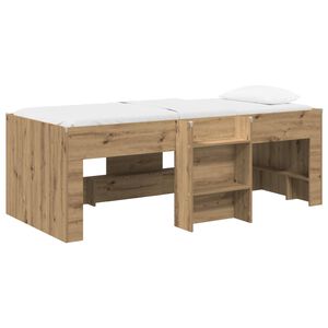 vidaXL Marco de Cama Alta para Ni&ntilde;os Roble artisan 80 x 200 cm