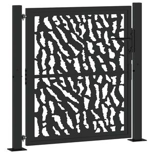 vidaXL Puerta de jard&iacute;n negra 100x100 cm de acero con dise&ntilde;o de trazos