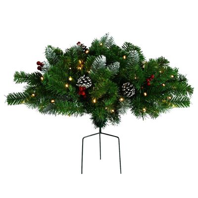 vidaXL Árbol de Navidad artificial con luces PVC verde 40 cm