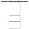 vidaXL Puerta corredera con set herrajes vidrio ESG aluminio 90x205 cm