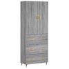 vidaXL Aparador alto madera contrachapada gris sonoma 69,5x34x180 cm