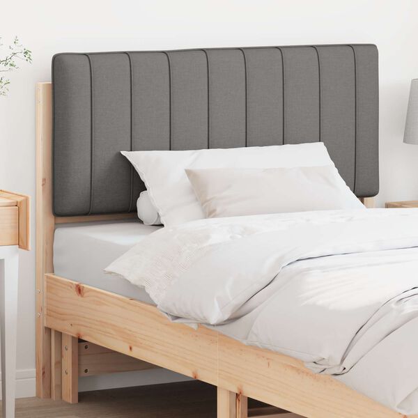 vidaXL Cabecero tapizado con cabecera Marr&oacute;n y Gris Claro 100 cm