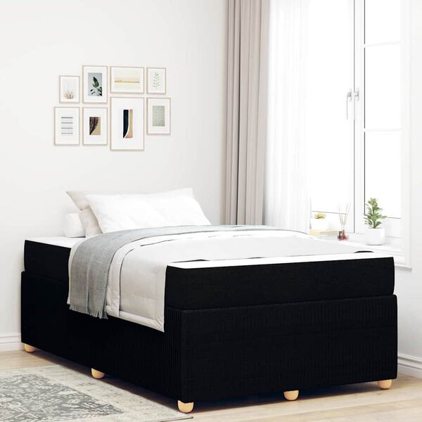 vidaXL Estructura de cama con colch&oacute;n Negro 120 x 200 cm tela