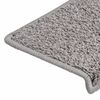 vidaXL Alfombrillas para escaleras 15 unidades 65x21x4 cm Gris Borde Rectangular