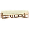 vidaXL Conjunto de sof&aacute;s de exterior 6 uds. Natural y Crema