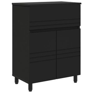 vidaXL Unidad de tocador de ba&ntilde;o Negro 60 x 35 x 80 cm
