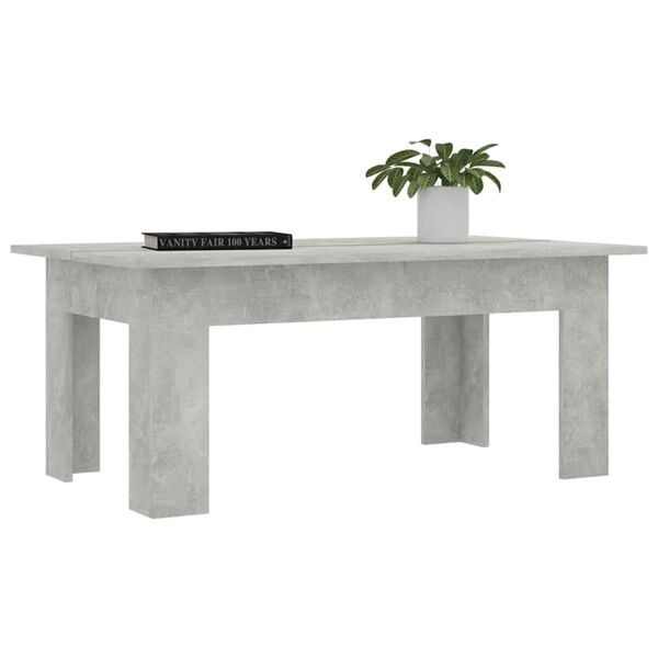 vidaXL Mesa de centro madera contrachapada gris hormig&oacute;n 100x60x42 cm