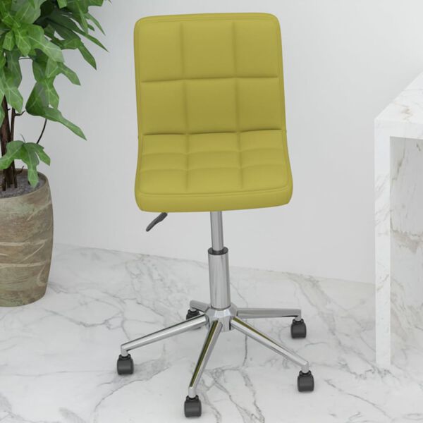 vidaXL Silla de oficina giratoria tela verde