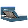 vidaXL Cama de almacenamiento LED con colch&oacute;n Azul Oscuro 200 x 200 cm