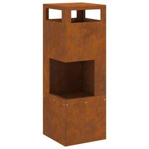 vidaXL Hoguera Marrón 35 x 35 x 100 cm Acero