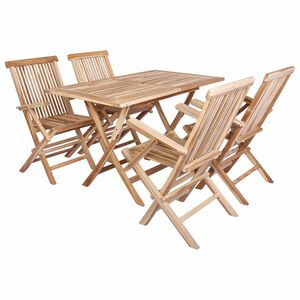 vidaXL Conjunto de Muebles de Jard&iacute;n 5 uds. Natural