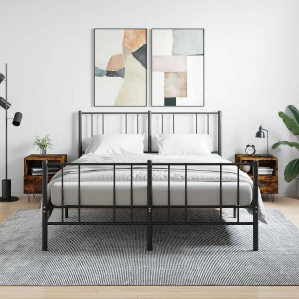 vidaXL Mesita noche 2 uds madera ingenier&iacute;a roble ahumado 40x35x47,5cm