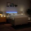 vidaXL Cama box spring con colch&oacute;n tela color crema 160x200 cm