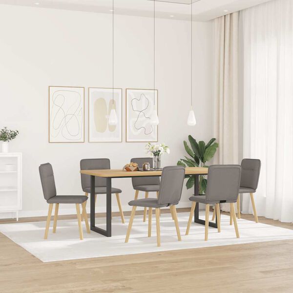 vidaXL Sillas de comedor 6 unidades de tela gris taupe