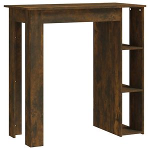 vidaXL Mesa alta con estante roble ahumado 102x50x103,5 cm