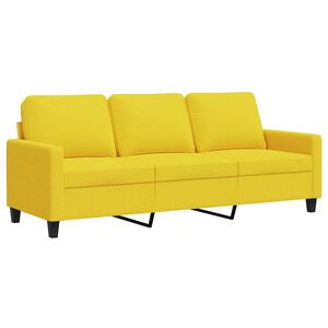vidaXL Sof&aacute; de 3 plazas de tela amarillo claro 180 cm