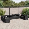 vidaXL Set de muebles de jardín 10 pzas cojines ratán sintético negro