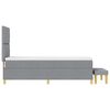 vidaXL Cama tipo Box Spring con colch&oacute;n Gris claro 80 x 200 cm tela